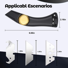 Lizenoz 4PCS Black Fixed Blade Roofing Knife, Heavy Duty Utility Knife for Drywall, Vinyl, Carpet Cutting, Metal Roofing Tools with Portable Storage Sheath, Replacement Blades, Navajas para Roofing