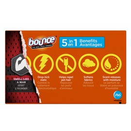 Bounce Pure Sport Dryer Sheets For Men, 140 Count