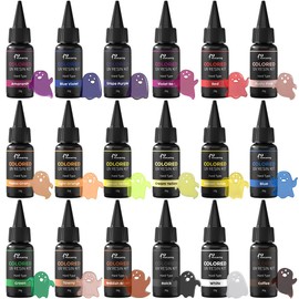 Honcaring UV Resin, 18 Colors UV Curing Hard Type Resin Clear, Fast Curing Odorless & Colored UV Resin Kit for Jewelry Making, Crafts, DIY(20g/0.68oz Each)