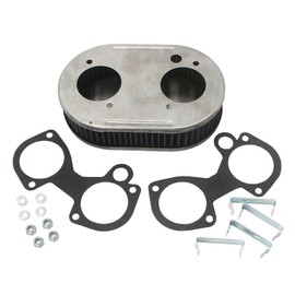 KIPA - Conjunto de filtro de aire para arbuertor DCOE 40DCOE 45DCOE 48DCOE 40 45 45 mm, elemento de filtro lavable de placa inoxidable de 1 3/4 pulgadas de alto con accesorios de junta de montaje