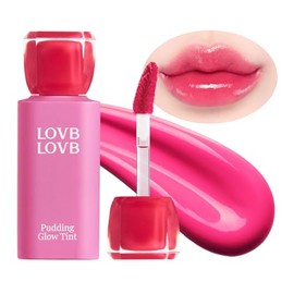 LOVB LOVB- Tinte de labios coreano Pudding Glow | Tinte de brillo de labios de larga duración para un brillo intenso | Hidratante | Alta pigmentación