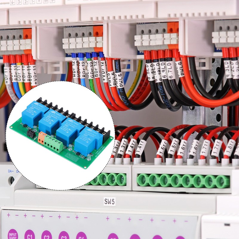 sourcing map 1 Pcs DC 24V 4 Channel Relay Module