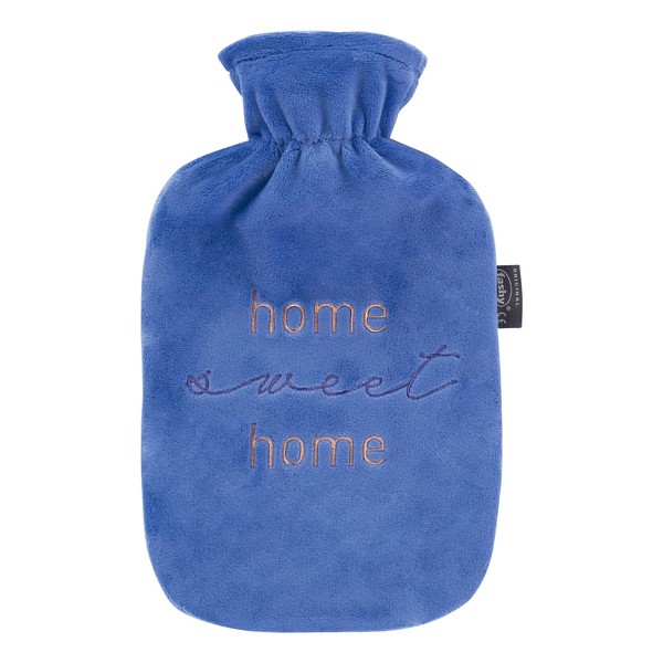Fashy Home Sweet Home 67416 Hot Water Bottle with Cover 2.0 L Purple