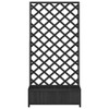 Gecheer Planter with Trellis Black Solid Wood Fir