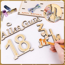 Kkluno Geldgeschenk 18.Geburtstag, Geschenke zum 18. Geburtstag Mädchen Junge, Geschenke aus Holz Deko mit LED Lichterkette, 18. geburtstag Mann Frau geldgeschenk für Hochzeit Jubiläum Tischdeko