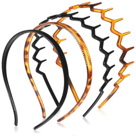 Bremorou 2 Pcs Headbands For Women Zigzag Headbands Zig Zag Plastic Sharks Tooth Comb Headband Thin Zigzag Head Bands Plastic Wavy Teeth Hair Hoop Accessory Non Slip Comb Hairbands Accessories