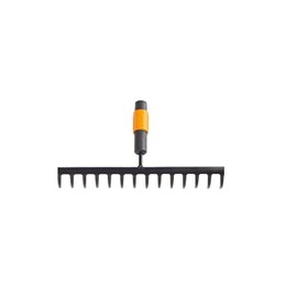 Fiskars Rake with 14 Prongs, Tool Head, Width: 36 cm, Hardened Steel Prongs, Black/Orange, QuikFit, 1000653