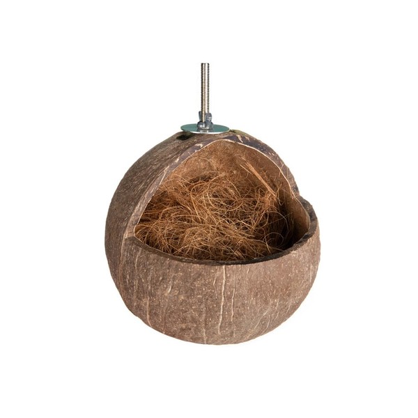 Crevyteg Coconut Shell Bird House, Natural Bird Nest, Eco-Friendly Bird