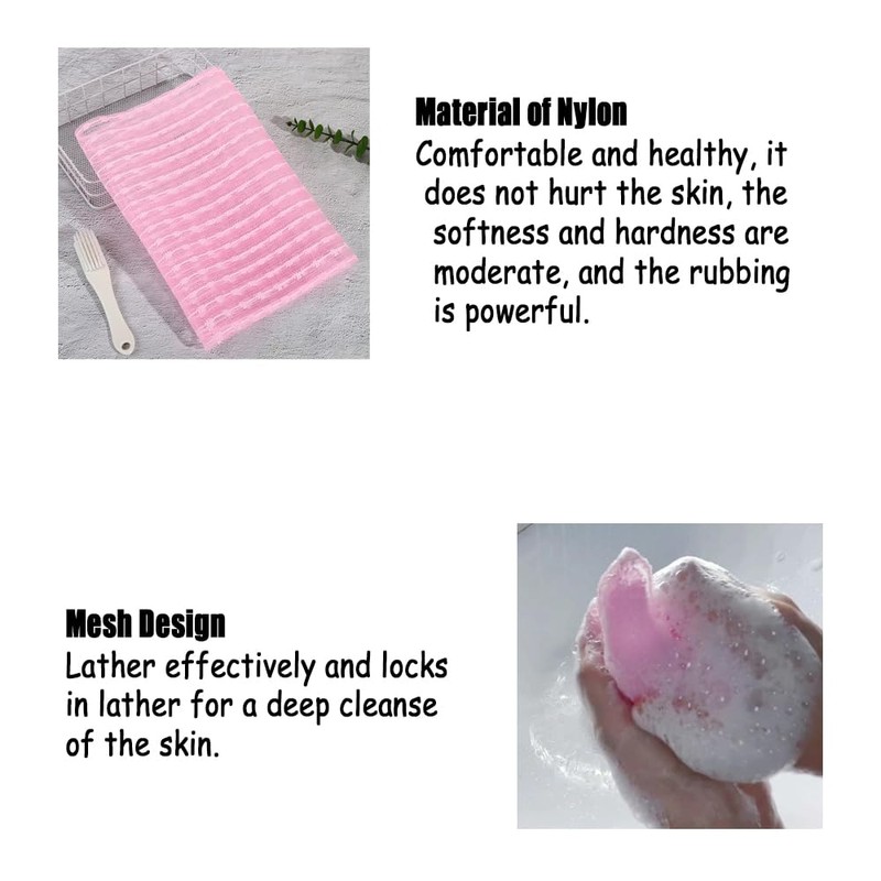 Shower Back Brush for Body Scrub, Back Scrubber, Double-Sided Bath