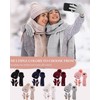 Womens Winter Beanie Hat Scarf Gloves Set, Cute Pom Pom