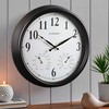 CLXEAST 16" Outdoor Clocks Waterproof with Thermometer & Hygrometer,Black