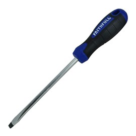 Faithfull Flared Screwdriver, Soft-Grip Handle, Chrome Vanadium Steel Blade with Magnetic Tip - 6.5mm x 125mm