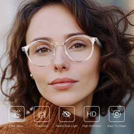 BLUEMOKY Reading Glasses for Men and Women: Blue Light Round Classic Eyeglasses - Computer Readers Glasses 1.50x