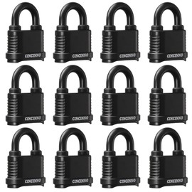 CINCINNO Heavy Duty Outdoor Combination Lock, 2 in. Wide Weatherproof Combo Lock for Outdoor Use，12 Pack