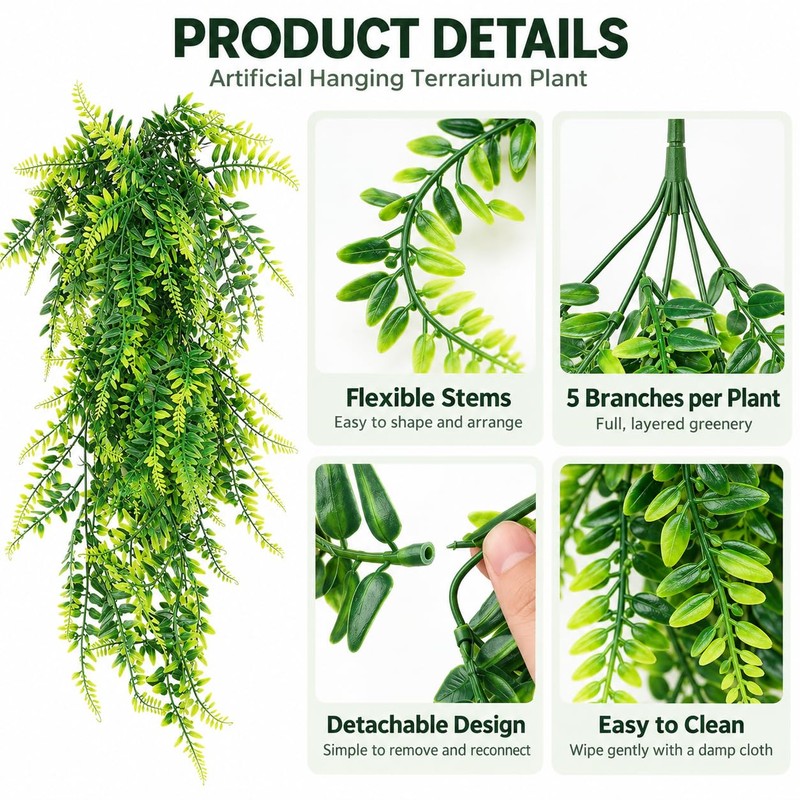 Reptile Plants for Terrarium Tank – Bearded Dragon Tank Accessories,