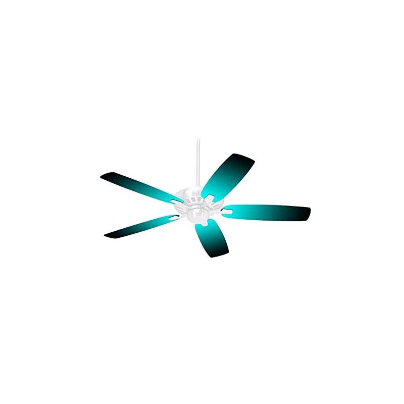 Smooth Fades Neon Teal Black - Ceiling Fan Skin Kit