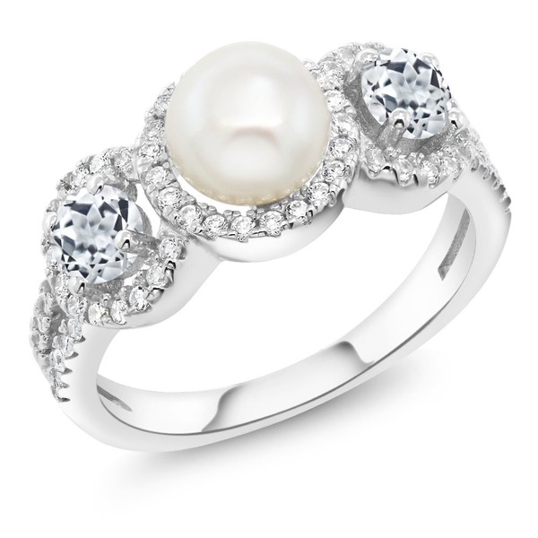 Gem Stone King 925 Sterling Silver Cultured Freshwater Pearl and