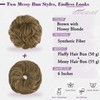 BARSDAR 2 Pieces Messy Bun Hairpiece with Elastic Band, Brown