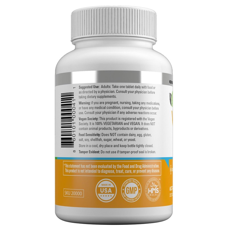 HAYAT Vitamins Vegan Natural Vitamin D 2400 IU, D2, Certified
