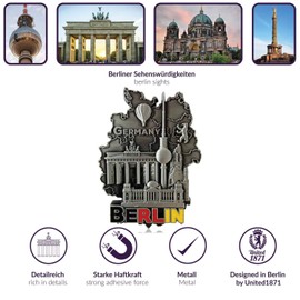 Metal Magnet Berlin Typical Capital Souvenir Fridge Magnet Designed in Germany