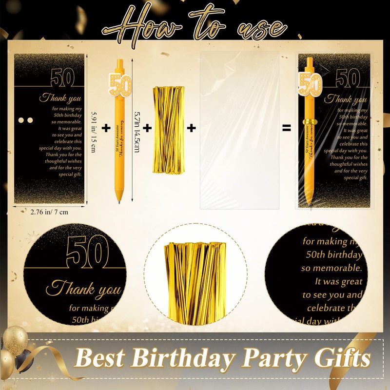 Feifeiya 50 Set 50th Birthday Party Favors for Guests Black