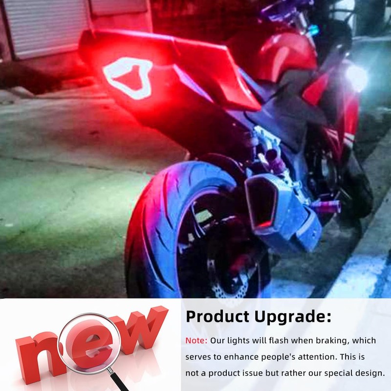 Motorcycle Brake Light Tail Lamp with LED Turn Signals Replacement