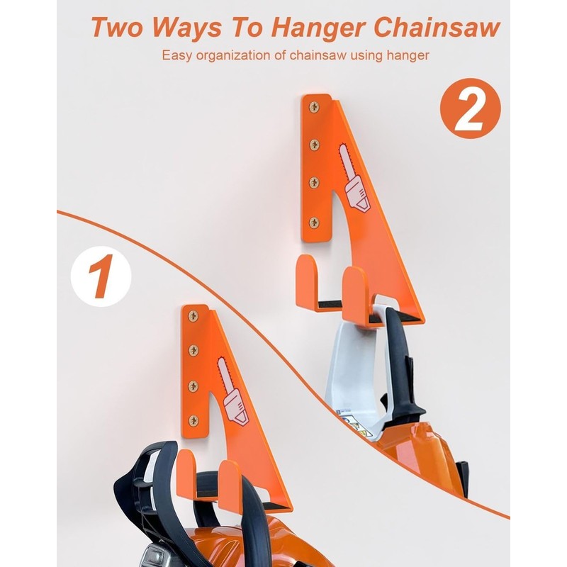 Chainsaw Holder -4 Pack- 180LB Heavy-Duty Alloy Steel Wall Mount