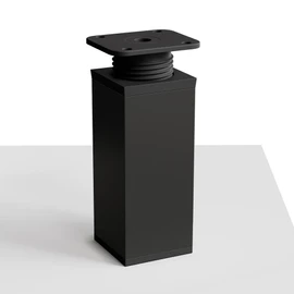 sossai® Designer Furniture Feet MFV1, Height Adjustable, Set of 8, Square Profile: 40 x 40 mm, Colour: Matte Black, Height: 80 mm (+20 mm), High-Quality Wood Screws Included