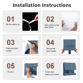 WdFour Side Door Curtains for Door Window, Room Darkening Solid Color Door Window Covering for Glass Door, Front Door Sidelight Curtain Tie up Shade 8W x 36L Inches, 1 Panel, Stone Blue.