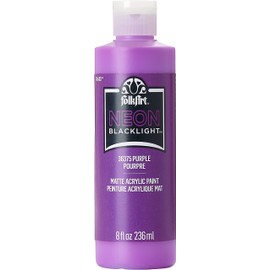 FolkArt Neon Acrylic Craft Paint, Purple 8 fl oz Premium Glow In The Dark Paint, Perfect For Easy To Apply DIY Arts And Crafts, 36375