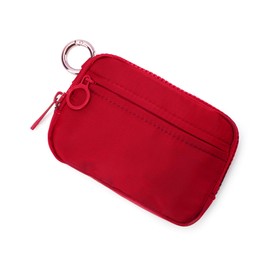 Didida The Iris Wallet Zip Card Case with ID Window Purses for Women Coin Purse with Zipper Mini Portable Keychain Wallet, Red