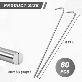 U0U 8.27inch 60 Packs Chain Link Fence Ties,Heavy Duty 14 Gauge Aluminum Fence Ties,Chain Link Fence Parts for Chain Link Fence, Garden Fence, and Dog Fence (8.27inch/60 Packs)