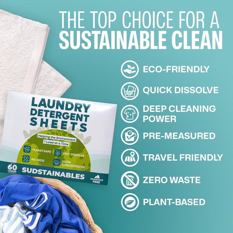 Laundry Detergent Sheets (60 Loads) - Eco Friendly Laundry Soap