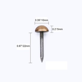 Tiazza 20Pcs Antique Brass Upholstery Tacks Drum Sofa Nails Cabinet Decorative Nail Pin (Bronze, 10mm)