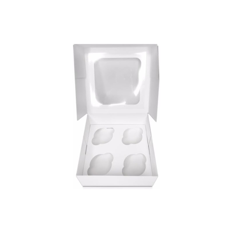 FALGUN 10 x Premium White 4 Hole Cavity Cupcake Boxes