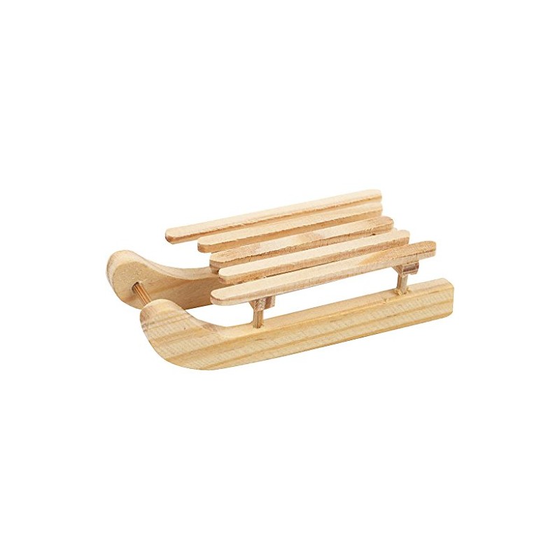 Sledge, size 6,5x2,5 cm, pine, 6pcs