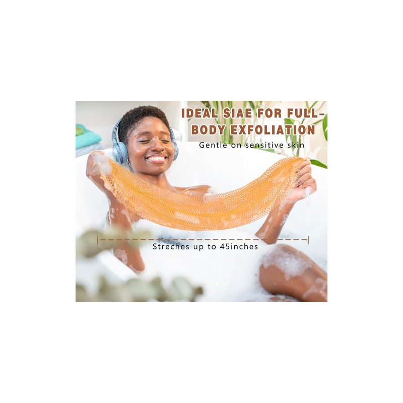 2 Pack African Net Sponge Exfoliating Body Scrubber Bath Sponge