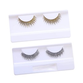 minkissy Long Thick Fashion Fake Eyelash Clusters Glitter Cross False Lashes for Women Girls Cosplay Ball Party