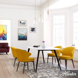 Hunter - Lundin 1-light Alturas Gold, Mini Pendant Light, Dimmable, Formal Style, Teardrop Shaped, for Bedrooms, Kitchens, Dining, Living Rooms - 19560