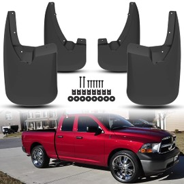 KEWISAUTO Mud Flaps Splash Guards for Ram 1500 2500 3500 2010-2018, Front & Rear Mud Guards Fender Flares for Dodge Ram 1500 2009-2018/1500 Classic 2019/2500 3500 2010-2018 Accessories (4PCS)
