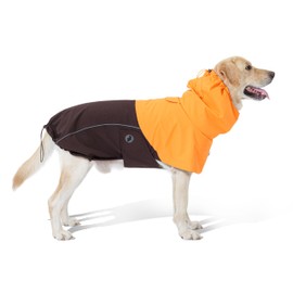 RS Dog Raincoat, All-Weather Jacket, Waterproof, Windproof & Lightweight, Teflon™ Fabric Protector (Bright Orange, X-Small)