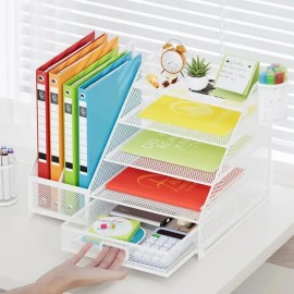 Marbrasse Organizador De Escritorio Con Soporte Para Archivo                                                                                          