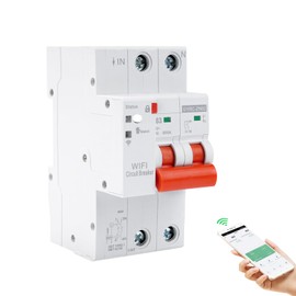 FI Circuit Breaker WiFi Circuit Breaker 63A Fi Switch WiFi Timer Electricity Meter Undervoltage Protection Overload Protection Restart Protection Tuya App Remote Control 2P