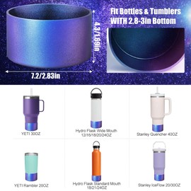 ZWIN Chameleon Gradient Matte Luster Silicone Boot,Silicone Boot Sleeve,Water Bottle Boot Compatible with 12-40oz & Water Bottle and More Bottles with 2.8-3in Base(Sapphire Blue)