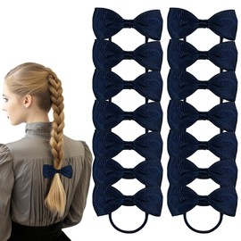 Bliceon 20 Pcs navy blue Hair Accessories Set - Girls' Bobbles, Bows, School Bands, Green Ribbon Headbands, Clips, Elastic Hairbands, and Braids - for Kids and Women