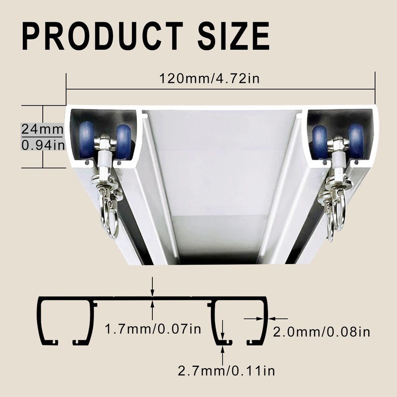 Silent Double Row Ceiling Curtain Track, Heavy-Duty Curtain Double Track