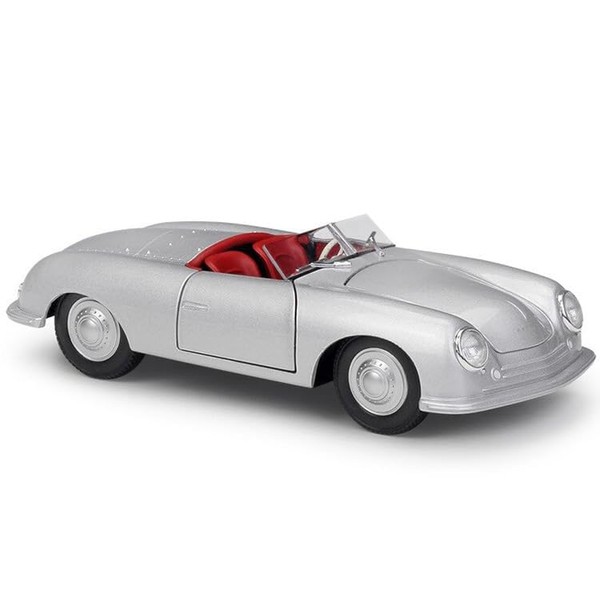 356/1 Roadster Silver with Red Interior NEX Models 1/24 Diecast