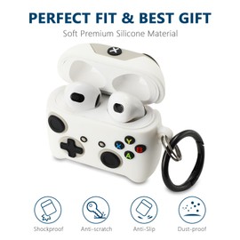 [2Pack] Gedicht for Airpods 3rd Generation Case, Funny 3D Cartoon Game Controller Console Design Silicone Soft Cases for Airpods 3rd Case Cover, with Keychain Kids Women Men for Airpods 3 Case