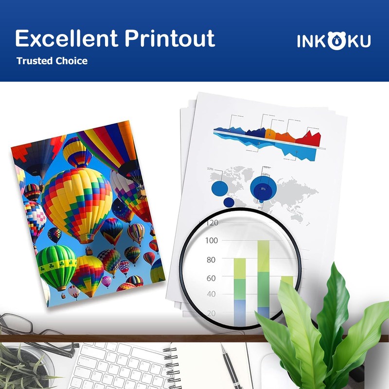 INKOKU LC406XL LC406 Black Ink Cartridges, 2 Pack Compatible with
