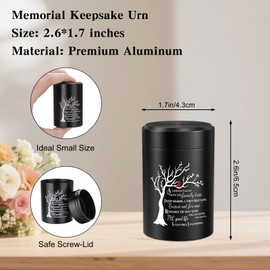 SOITIS Set of 6 Small Urns for Human Ashes Keepsake, 2.6 Inches Stainless Steel Mini Urns for Ashes, Cremation Keepsake Urns for Women Men, Funeral Burial Holder Memorial Ashes Keepsake